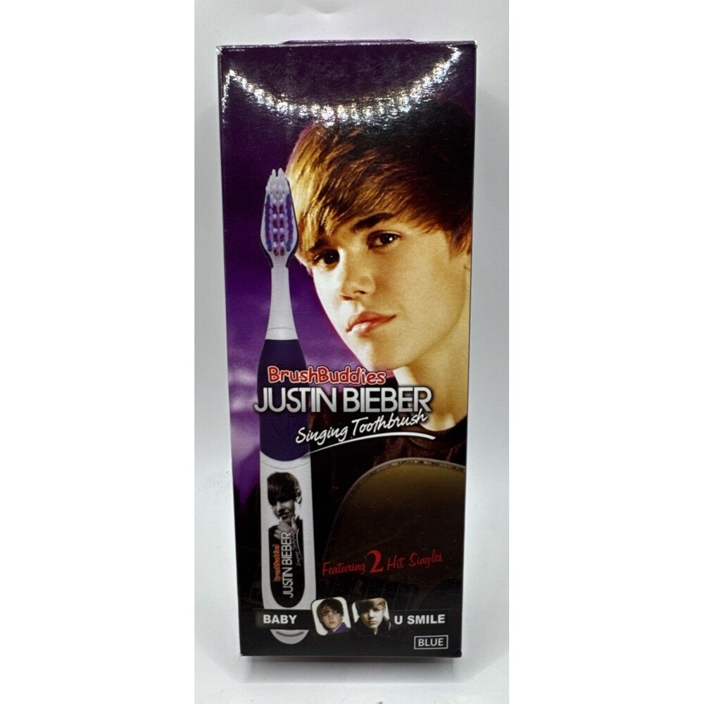 JUSTIN BIEBER Brush Buddies Singing Toothbrush BLUE New ~ Baby & U Smile NIP
